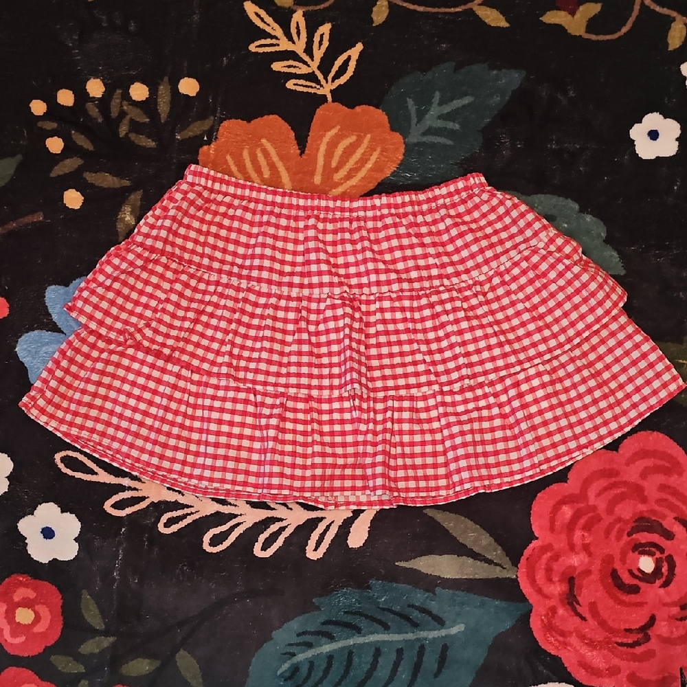 Red and White Gingham Skort